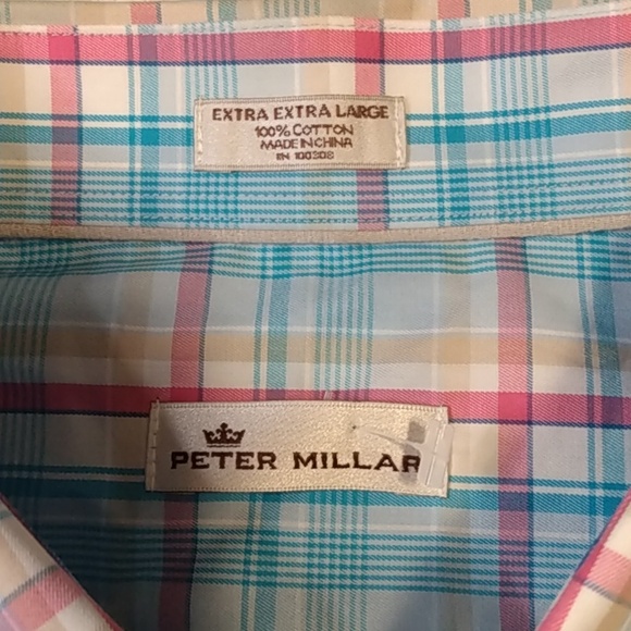 Peter Millar‎ Striped Cotton Button Up Sport Shirt size XXL - Picture 5 of 7